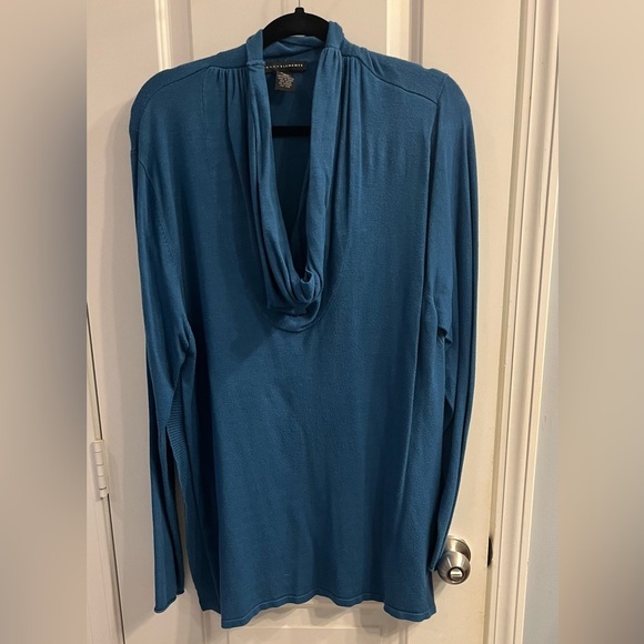 Grace Elements Blue Cowl Neck Top with side cut outs size XL - Picture 7 of 11